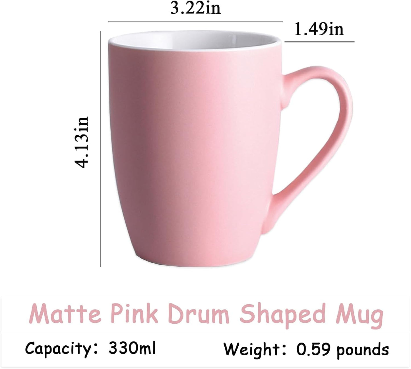 Coffee Mugs Set of 6, 12oz Ceramic Coffee Mugs with Handle, Colorful Matte Porcelain Coffee Mug for