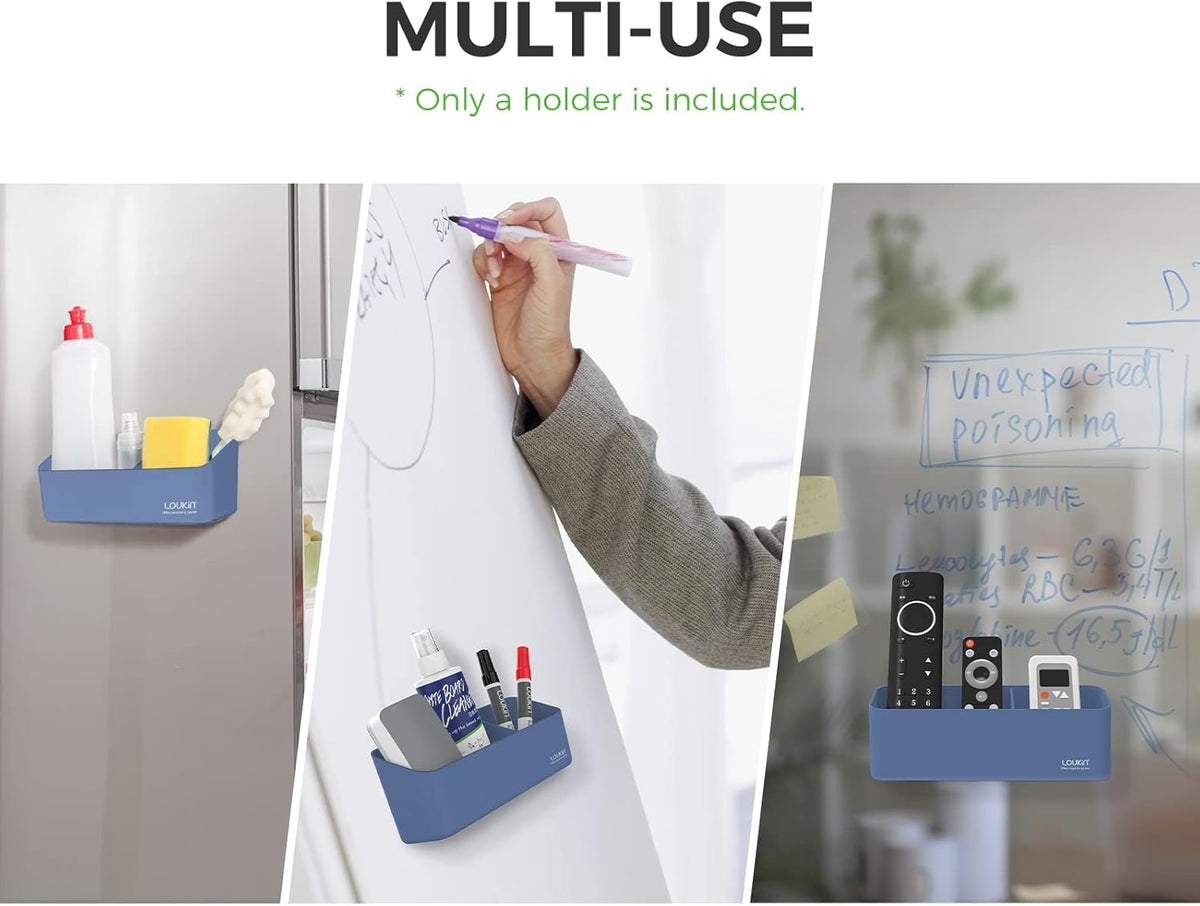 loukin Magnetic and Adhesive Marker Holder, Dry Erase Accessory Tray, Magnetic Storage Organizer