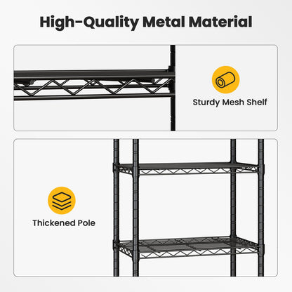 DUMOS Metal Storage Shelves, Wire Shelving, 5 Tiers Shelves, 23.2" W