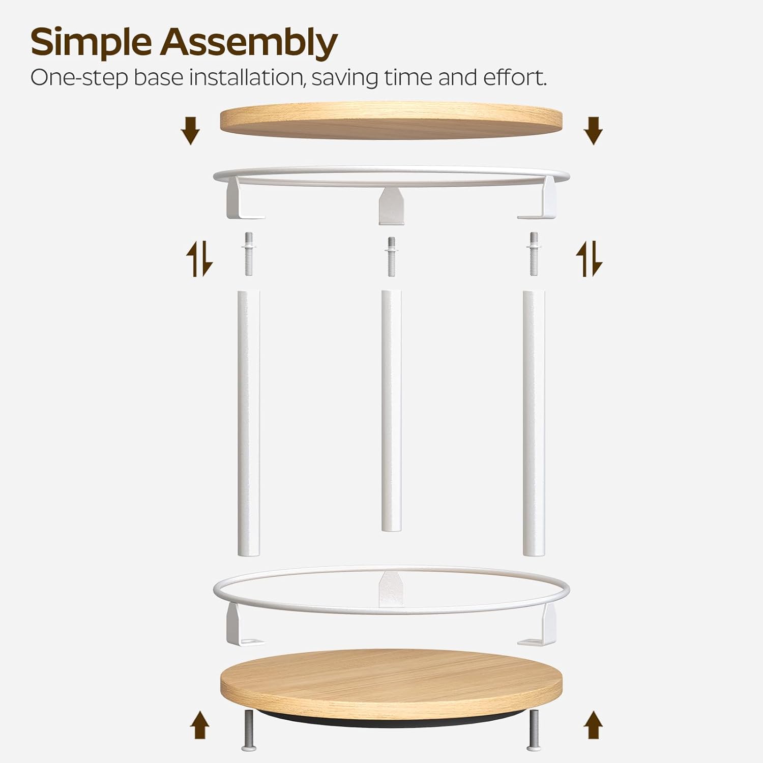 Lazy Susan Organizer, Rotating Spice Rack, 2 Tier Spice Turntable Organizer, Industrial Turntable