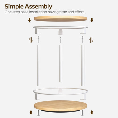 Lazy Susan Organizer, Rotating Spice Rack, 2 Tier Spice Turntable Organizer, Industrial Turntable