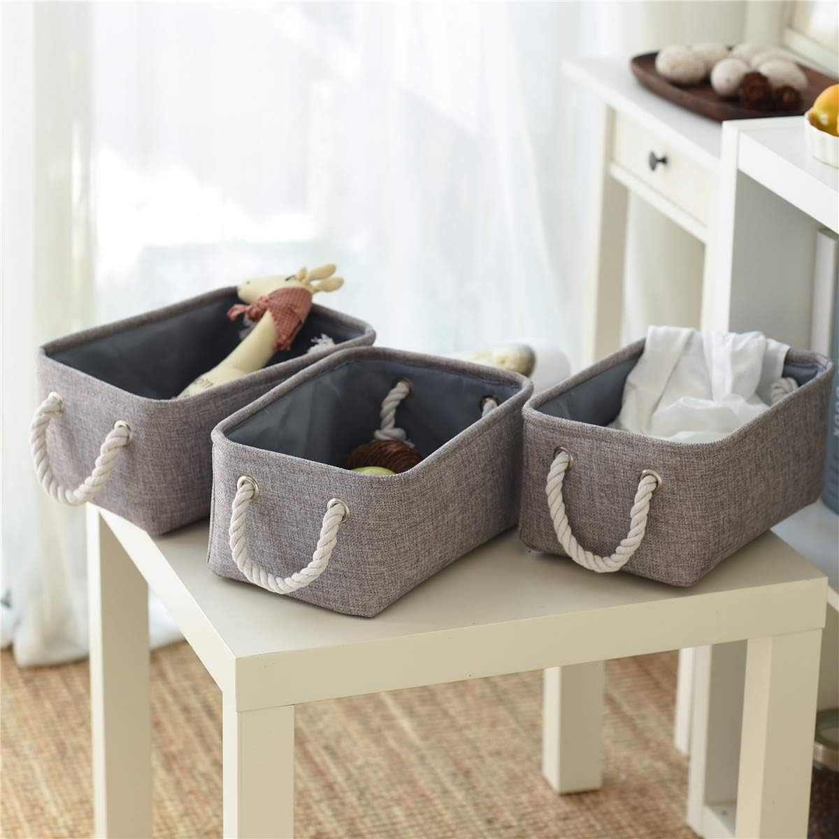 TcaFmac Basket for Organizing Cube Stgorage Bin - Small 6 Pack Fabric Storage Cubes Collapsible