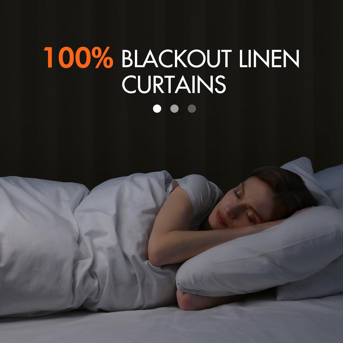 MIULEE 100% Blackout Curtains 105 Inch Long 2 Panels Set for Bedroom, Thick Luxury Faux Linen Black