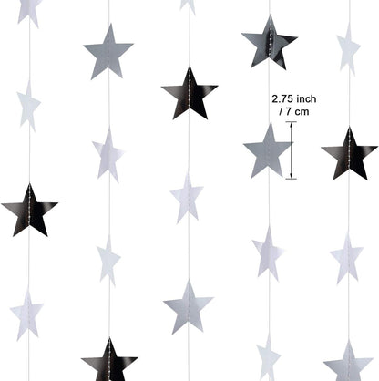 Patelai Glitter Star Garland Banner Decor 130 Feet Star Hanging Bunting Banner Twinkle Backdrop for