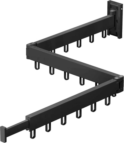 Space Saver Clothes Drying Rack, Wall Mounted, Retractable, Collapsible(Tri-Fold), for Balcony