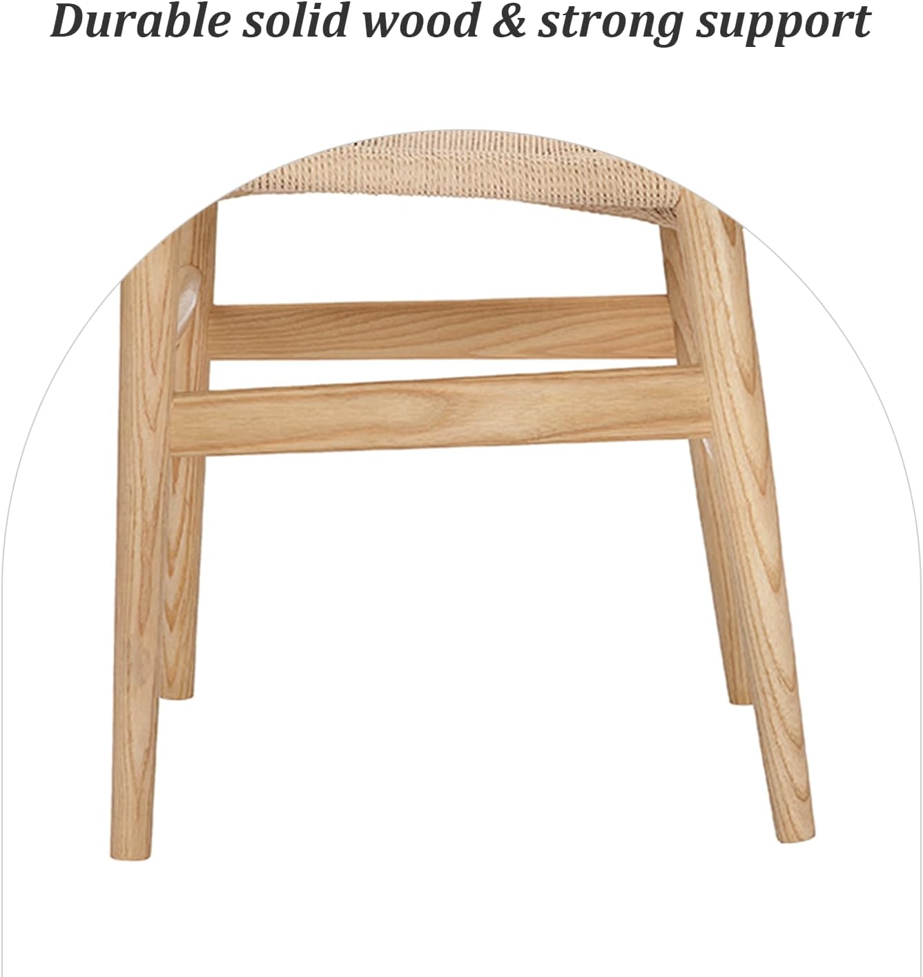 Wishbone Chair Natural Solid Wood Dining Chair/Hans Wegner Y Chair Rattan and Wood Accent Armrest