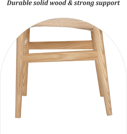 Wishbone Chair Natural Solid Wood Dining Chair/Hans Wegner Y Chair Rattan and Wood Accent Armrest