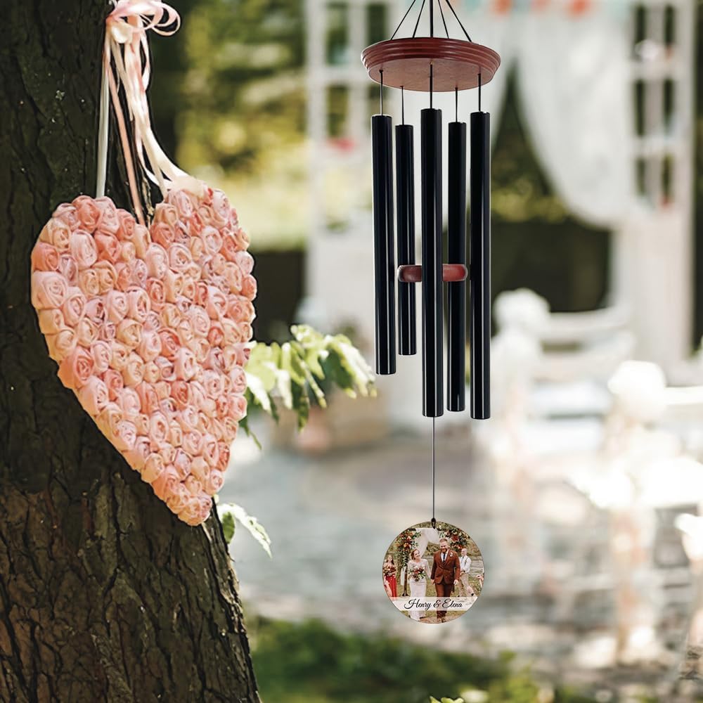 ASTARIN Personalized Wind Chimes Outdoor Deep Tone,35'' Customized Memorial WindChimes for Loss of