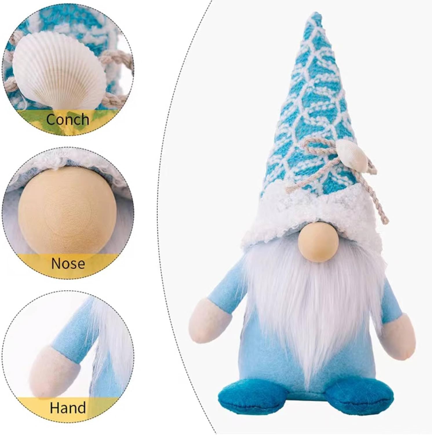 Summer Gnomes Decorations, Beach Gnome Plush Decor for Home Ocean Day Gnomes Tiered Tray Decor