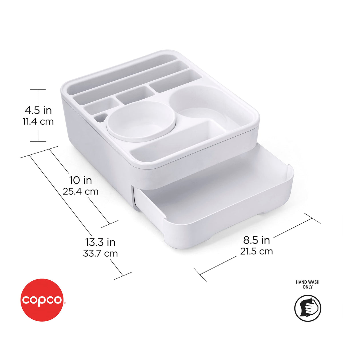 Copco Home Office Caddy Lazy Susan Organizer with Removable Snack Cup and Drawer - Desktop