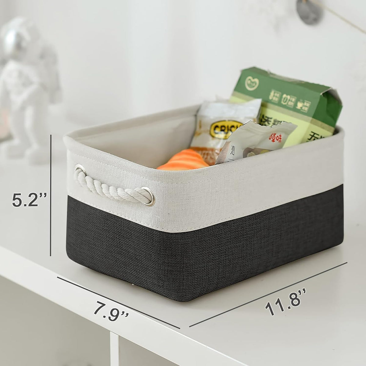 TheWarmHome Storage Bins for Shelves - 12x8x5.2 inch 1 Pack Storage Baskets for Gifts Empty for
