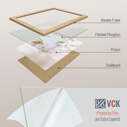 VCK 13x19 Oak Wood Frame for Poster & Picture, Natural Solid Wood Photo Frames 3 Pack, Wall Gallery