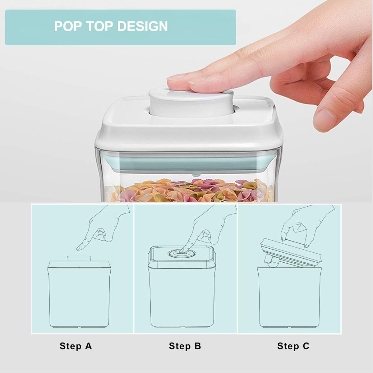 Pop Containers with Lids - Stackable Airtight Food Storage, Kitchen Pantry Storage Containers for