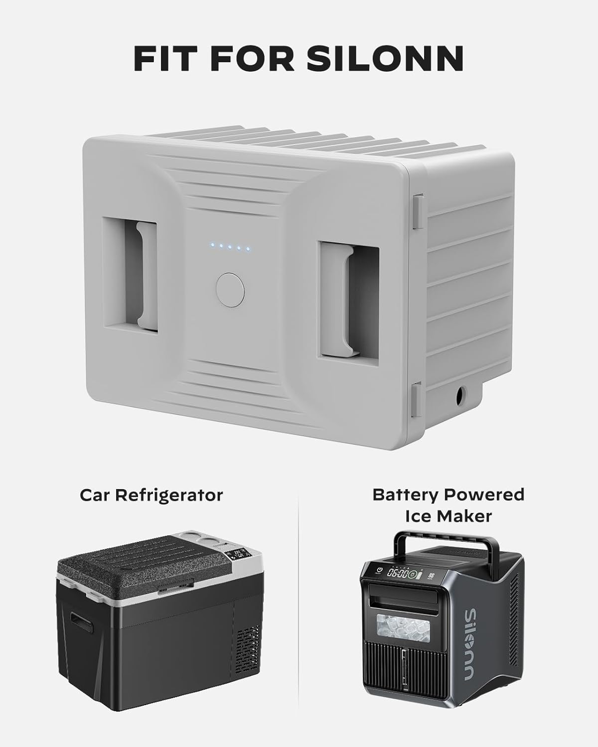 Silonn 168 Wh Detachable Battery for 12 Volt RV Ice Maker, Specially Equipped SLIM39 Series