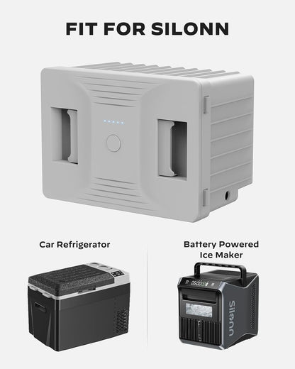 Silonn 168 Wh Detachable Battery for 12 Volt RV Ice Maker, Specially Equipped SLIM39 Series