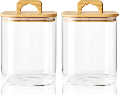 Sweejar 3 qt Glass Jars for Laundry Room Organization, 96 oz Laundry Pods Container, Glass Food