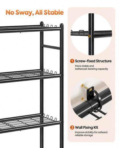 APEXCHASER Metal Storage Shelves 4-Tier, Wire Shelving Unit for Kitchen