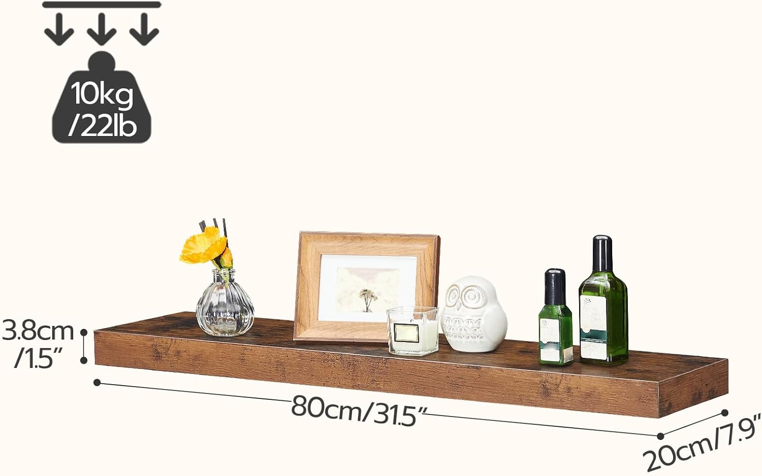 HOOBRO Floating Shelves for Wall, Wall Mounted Shelf Set of 2, 31.5" Hanging Shelf with Invisible