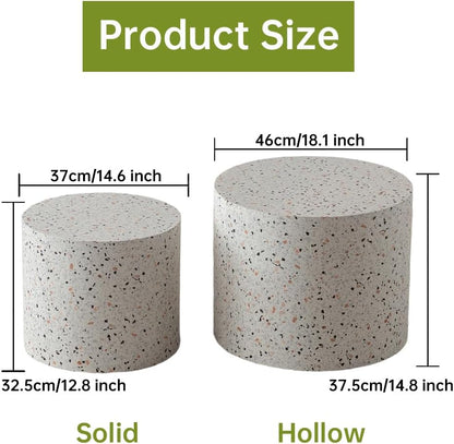 Round Nesting Coffee Tables Modern Terrazzo Coffee Table Small Round Coffee Table Circular Side