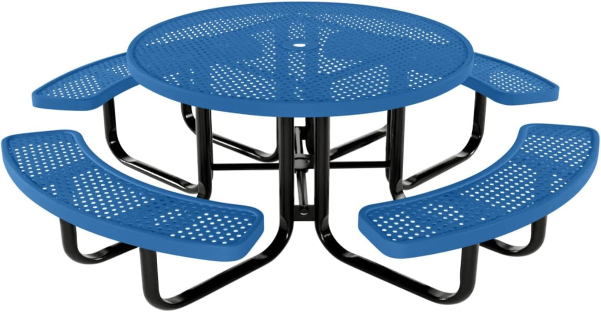 Coated Outdoor Furniture Heavy-Duty Portable Outdoor Kids Table with Umbrella Hole, Punched Steel