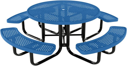 Coated Outdoor Furniture Heavy-Duty Portable Outdoor Kids Table with Umbrella Hole, Punched Steel