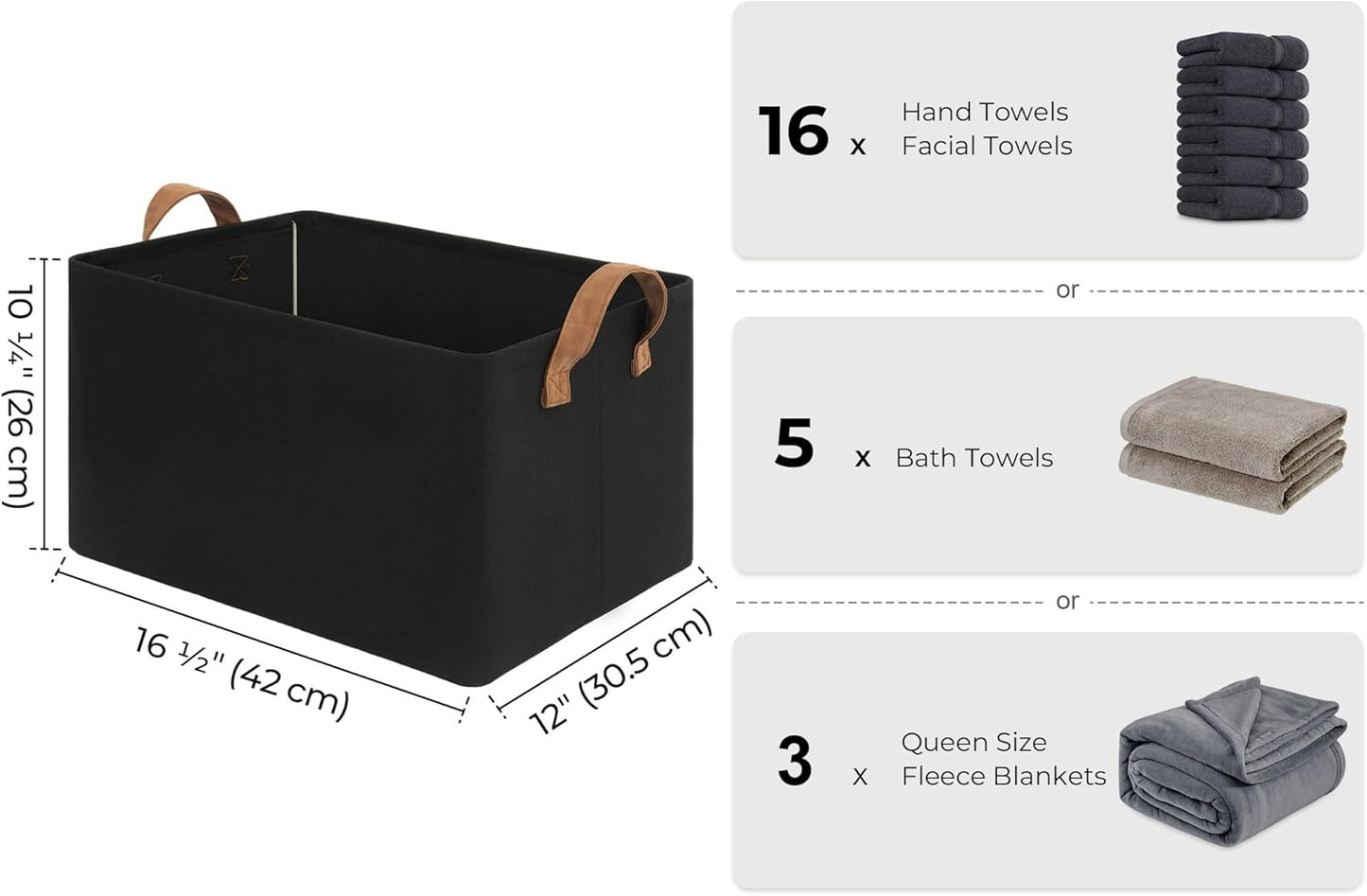 StorageWorks Storage Bins, Fabric Storage Bins for Shelves, Large Storage Baskets with Metal Frame