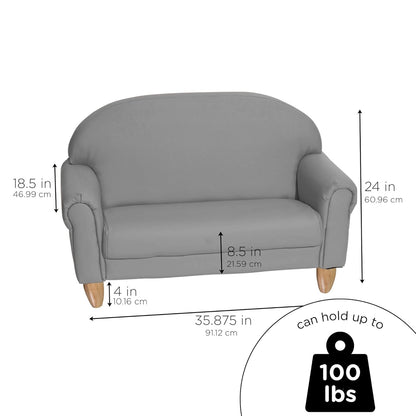 Children's Factory As We Grow Sofa, Gray, CF805-314, Playroom Couch, Daycare Furniture, Kids