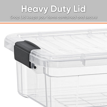Superio 2.3 Qt Clear Plastic Storage Bin with Lid, Non-Toxic, BPA Free, Odor Free, Organizer