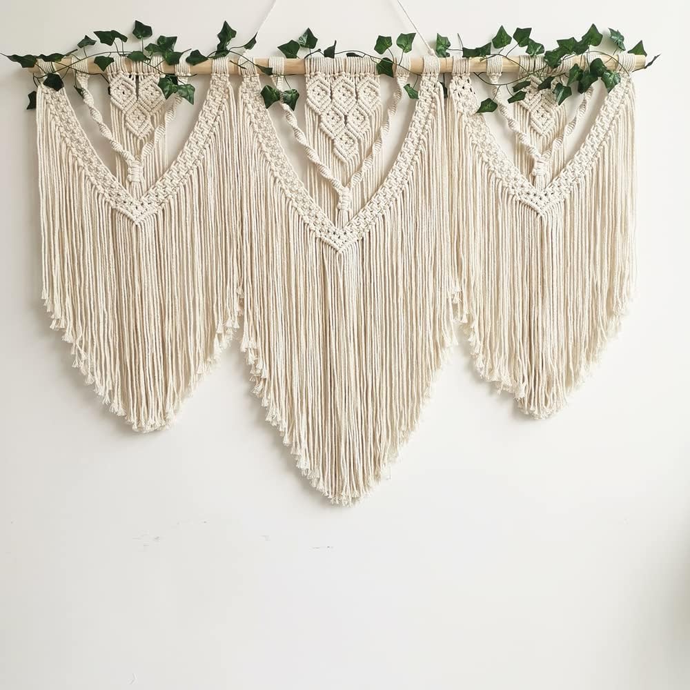 guzhiou large macrame wall hanging - Boho Tapestry Macrame Wall Decor Art- Chic Bohemian Handmade