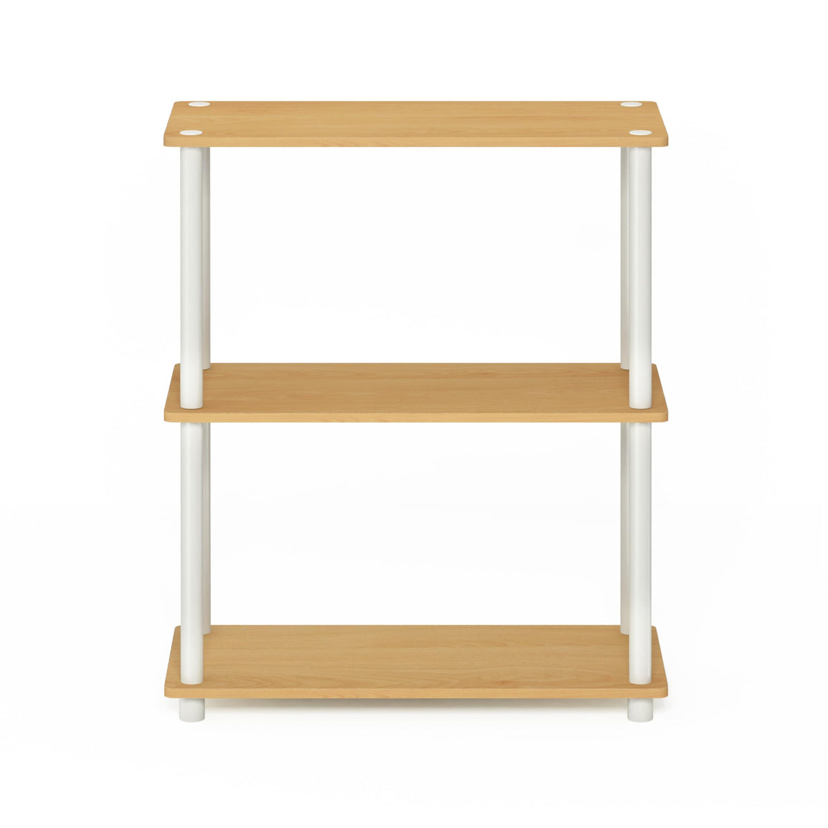 Furinno TURN-N-TUBE Storage Shelves, 3-Tier Book Shelf, Corner Shelf, Toolless Open Shelves, for