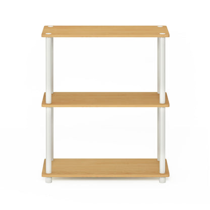 Furinno TURN-N-TUBE Storage Shelves, 3-Tier Book Shelf, Corner Shelf, Toolless Open Shelves, for