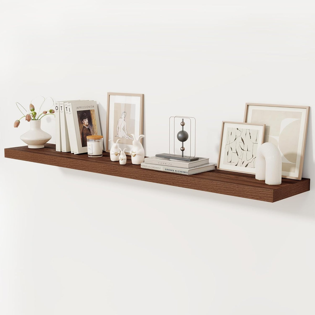 Fun Memories 72 Inch Floating Shelf, 12 Inch Deep Wall Shelf for Fireplace Mantel, Deep Storage