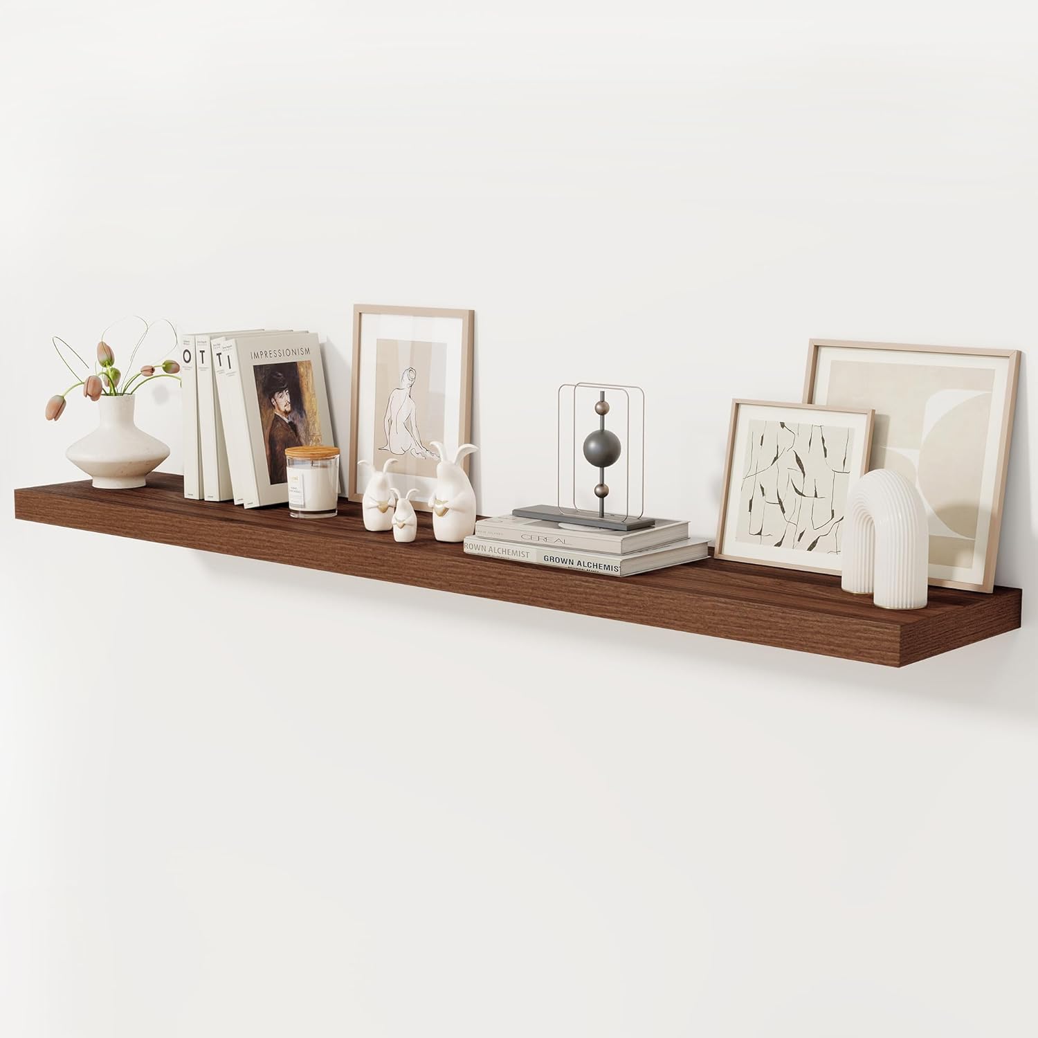 Fun Memories 72 Inch Floating Shelf, 12 Inch Deep Wall Shelf for Fireplace Mantel, Deep Storage