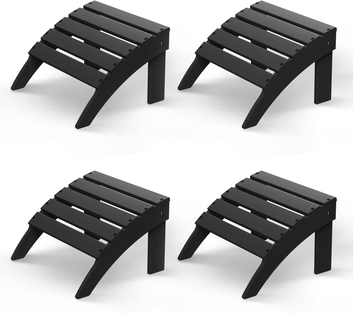 GREENVINES Adirondack-Ottoman | Set of 4 | HDPE Plastic | Outdoor Footrest | All Weather | Foot