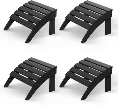GREENVINES Adirondack-Ottoman | Set of 4 | HDPE Plastic | Outdoor Footrest | All Weather | Foot