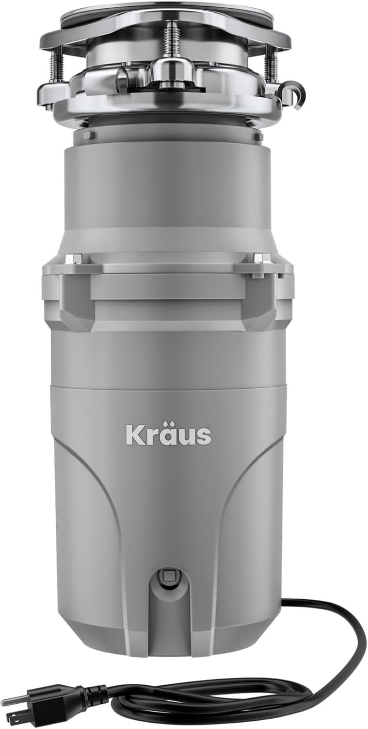 KRAUS® WasteGuard™ High-Speed 1/2 HP Continuous Feed Ultra-Quiet Motor Garbage Disposal with Power