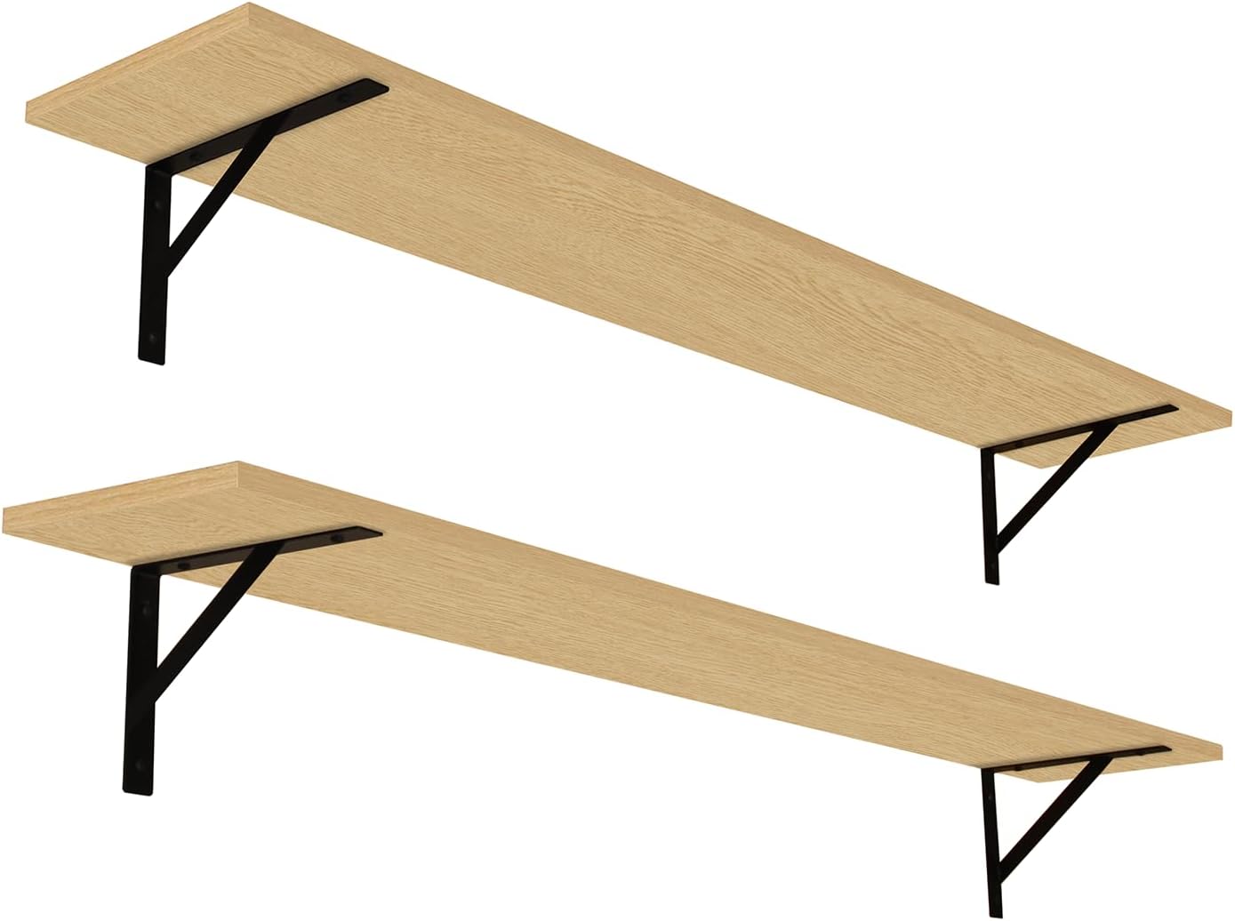 DINZI LVJ Long Wall Shelves, 55.1Inch Wall Mounted Shelves Set of 2, Extra Large Storage Ledges