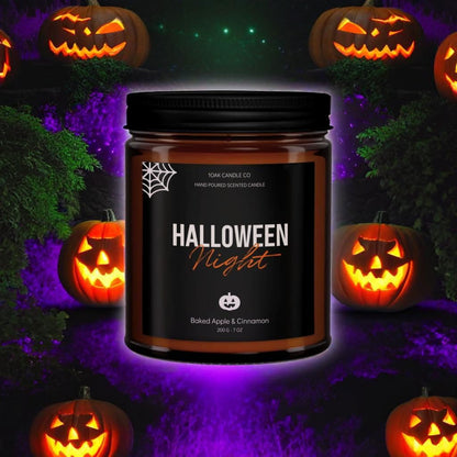 1OAK Halloween Candles Scented - 7oz, Baked Apple Cinnamon - Spooky Candles - Gothic Décor