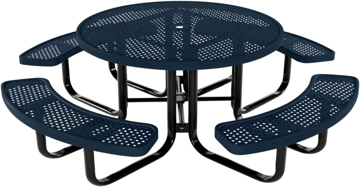 Coated Outdoor Furniture Heavy-Duty Portable Outdoor Kids Table with Umbrella Hole, Punched Steel
