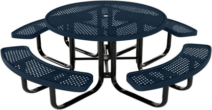 Coated Outdoor Furniture Heavy-Duty Portable Outdoor Kids Table with Umbrella Hole, Punched Steel