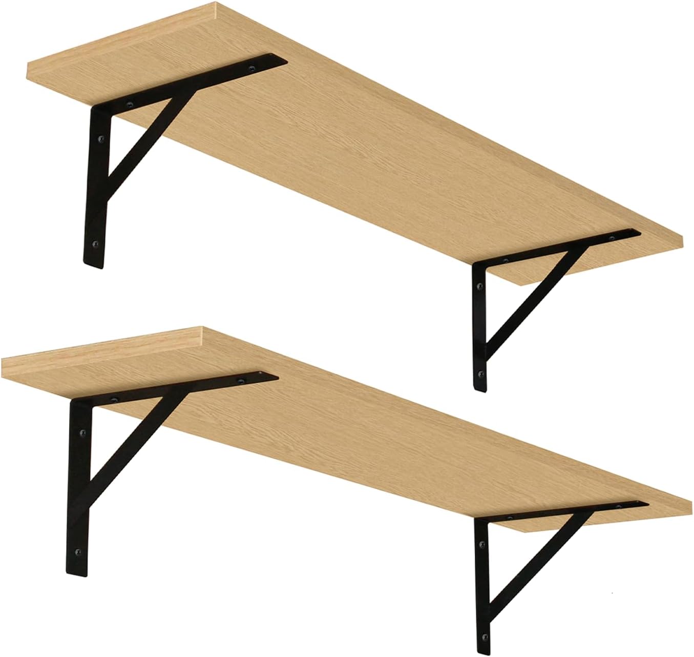 DINZI LVJ Long Wall Shelves, 31.5 Inch Wall Mounted Shelves Set of 2, Easy-to-Install, Wall Storage