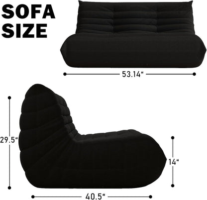 Bean Bag Chair, Loveseat Fireside Chair Bean Bag Sofa Large Bean Bag Chair for Adults, 2 Seater