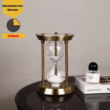 Sand Timer 15 Minutes,Hour Glass,Metal Vintage Hourglass,Hourglass Decor,for Home Decoration Office