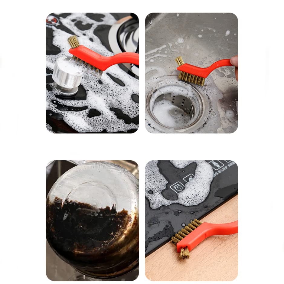 Wire Scratch Brush Set Soft Grip for Rust, Dirt & Paint Scrubbing with Deep Cleaning (18, 18PCS