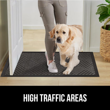 GORILLA GRIP 100% Waterproof All-Season WeatherMax Doormat US Designed Natural Rubber, Stain and