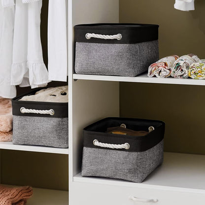 TheWarmHome Storage Basket for Organizing - 14x10x7 inch Medium 3 Pack Collapsible Storage Bin for