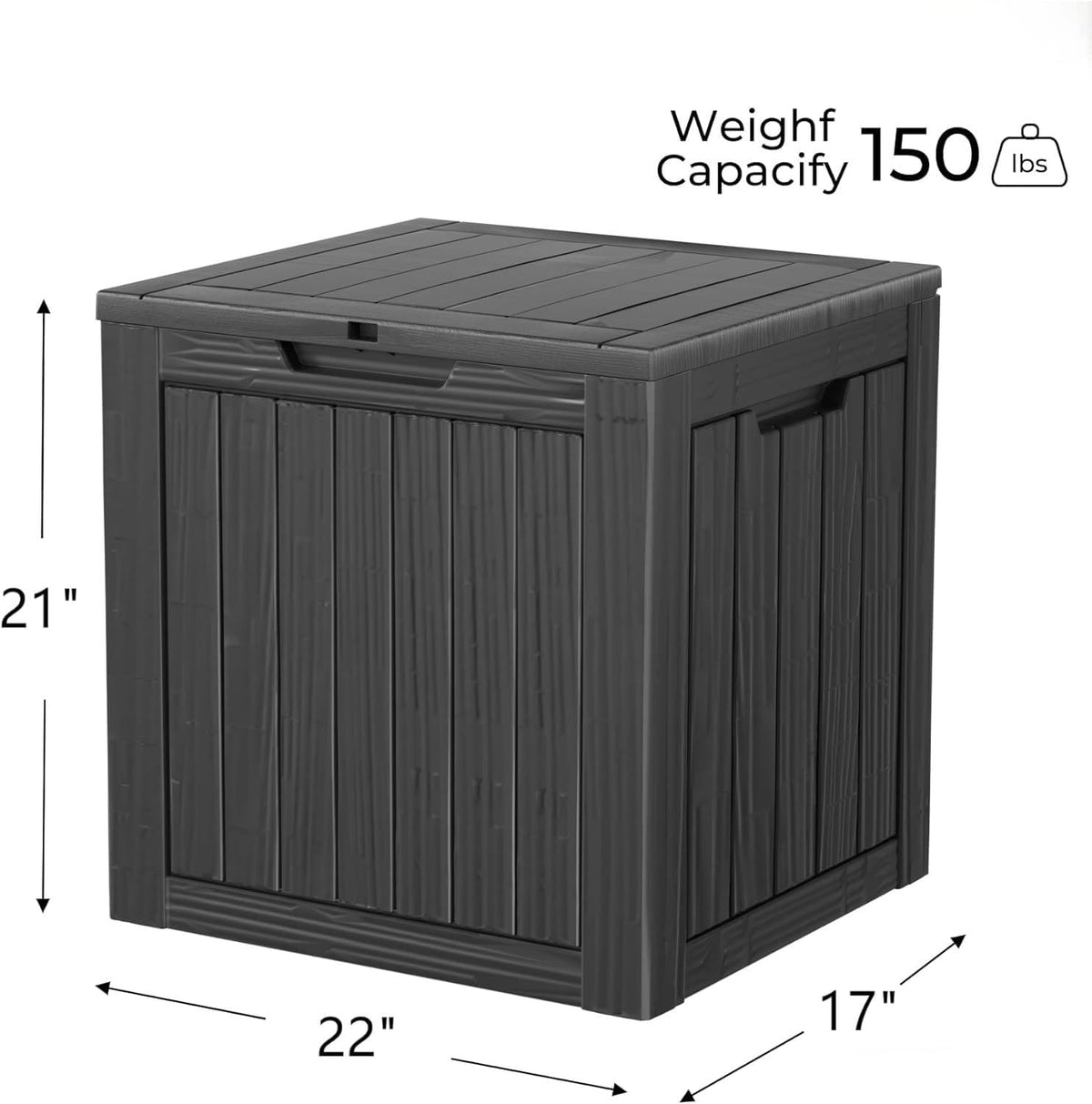 35 Gallon Outdoor Storage Box Waterproof Lockable Resin Deck Box Large, Patio Storage Bin for Pool