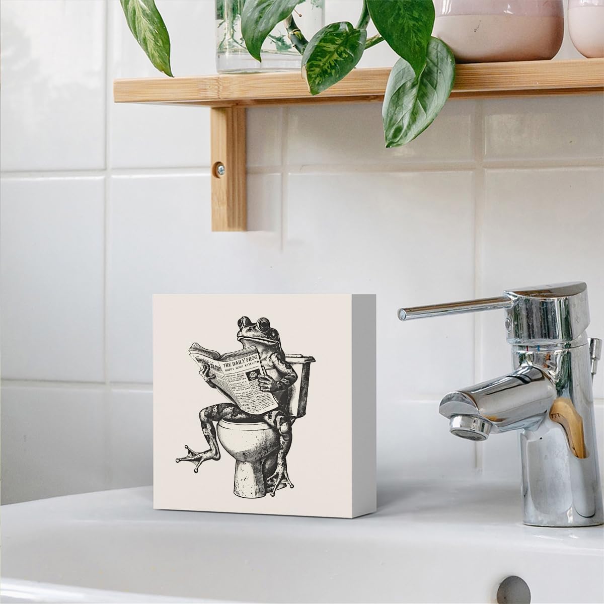 Funny Bathroom Decor, Funny Bathroom Wall Art, Black and White Bathroom Decor, Cute Bathroom Decor
