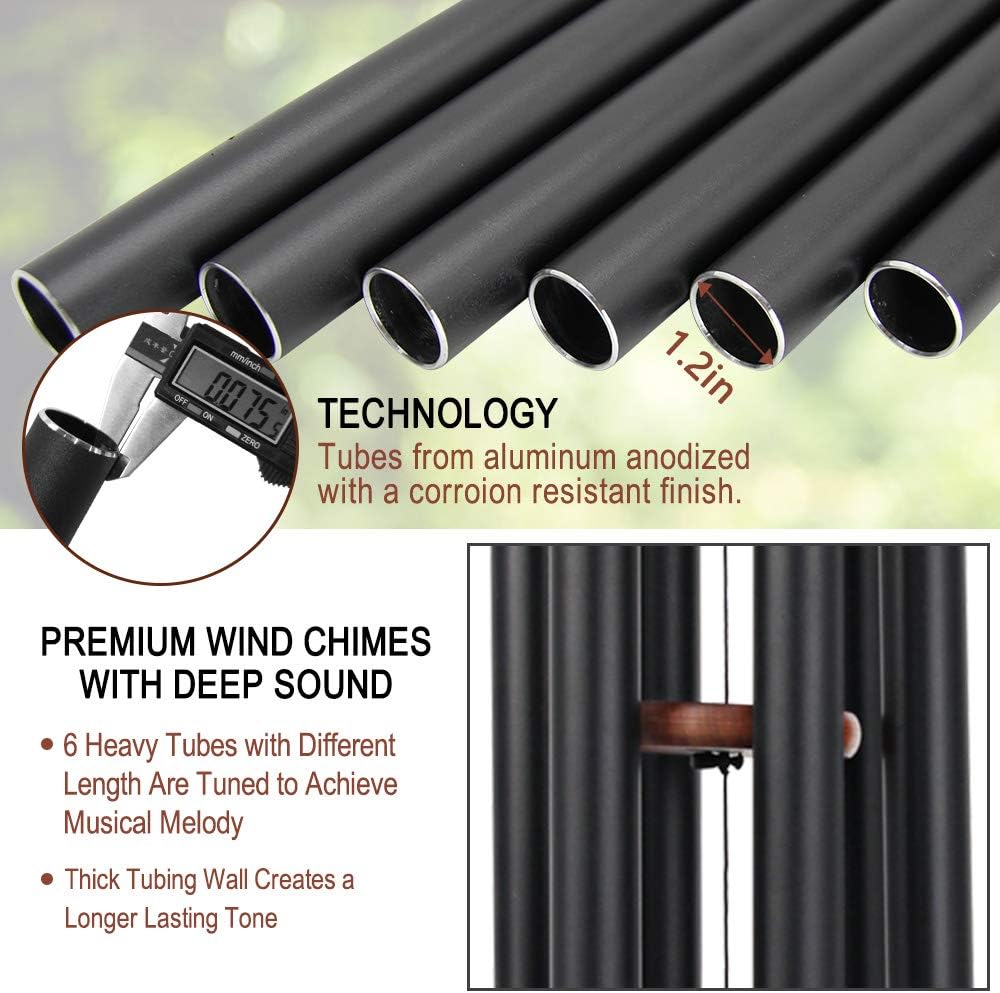 Wind Chimes Outdoor Large Deep Tone, 44 Inches Sympathy Wind Chimes Tuned Soothing Melody, Memorial