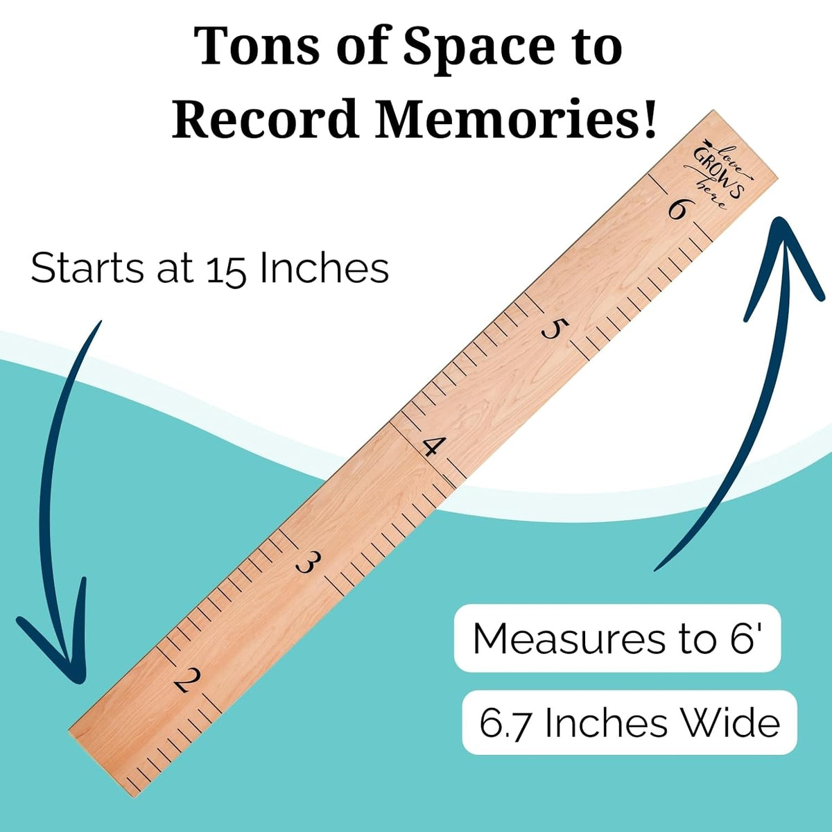 Wooden Growth Chart – Kids Height Chart, Wall Measurement for Kids, Height Chart for Wall, Growth